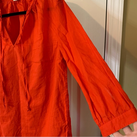 J. Crew Vibrant Red Linen-Cotton Blend Tunic Dress, size S - Picture 4 of 8